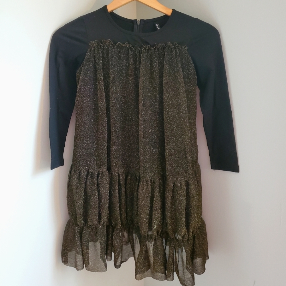 Cat Gog Girls Dress with Ruffle Details.